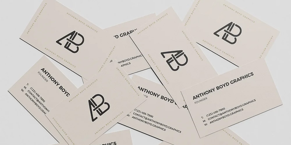 Free Scattered Business card mockup