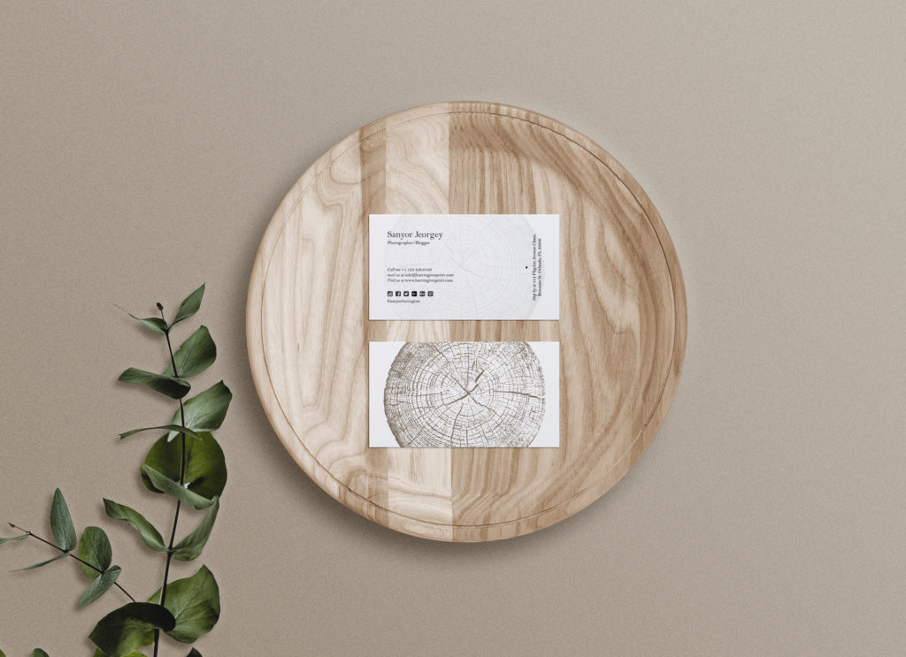 free business card on tray mockup