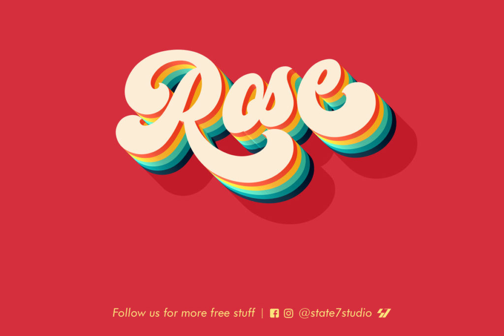 colorful rose text effect