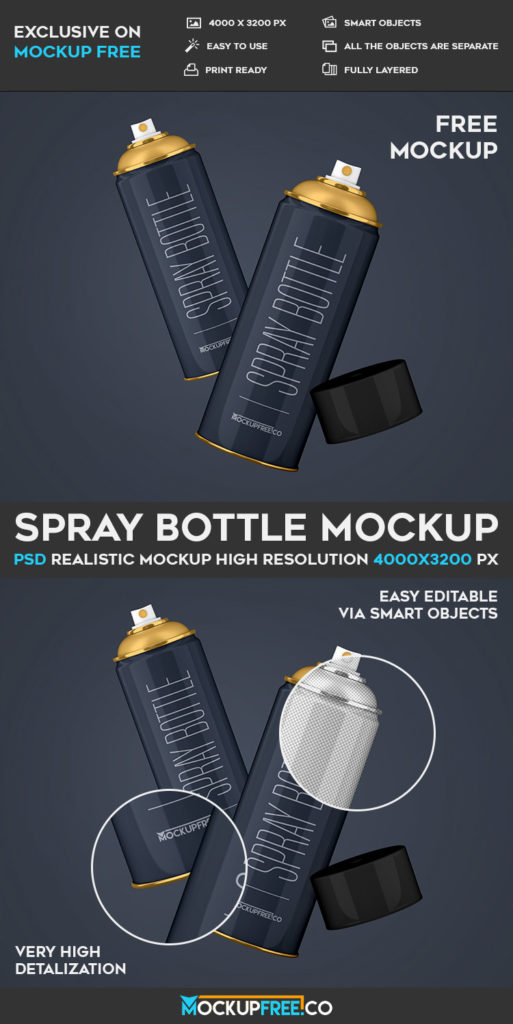 Free Spray Bottle Mockup