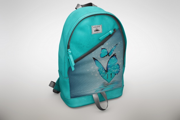 Blue Backpack Mockup PSD