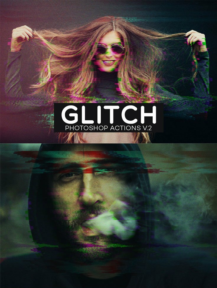 Free Download Glitch Photoshop Action