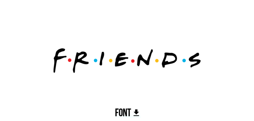 friends font with dots