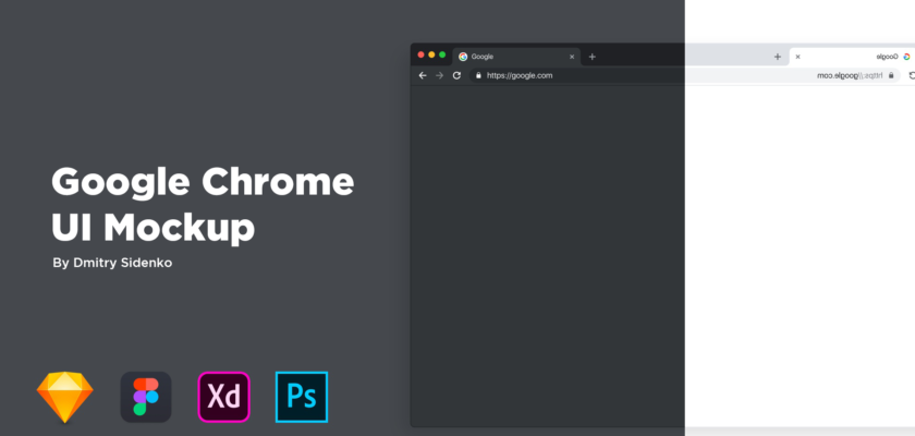 Free Google Chrome UI Mockup for Adobe XD, Figma, Psd
