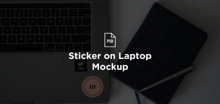 Laptop-sticker-mockup-PSD-Free