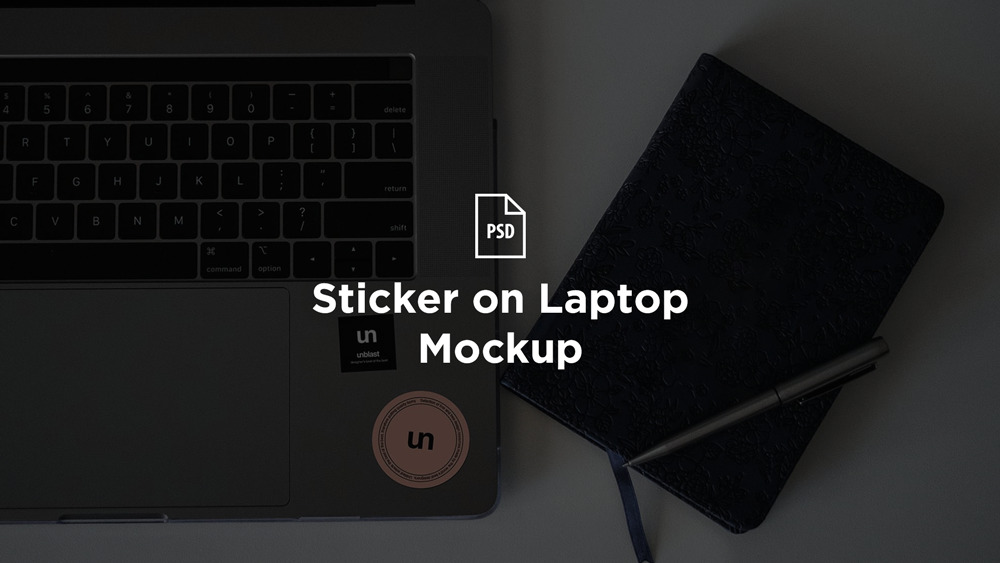Download Free Laptop Sticker Mockup PSD - Graphic Pie