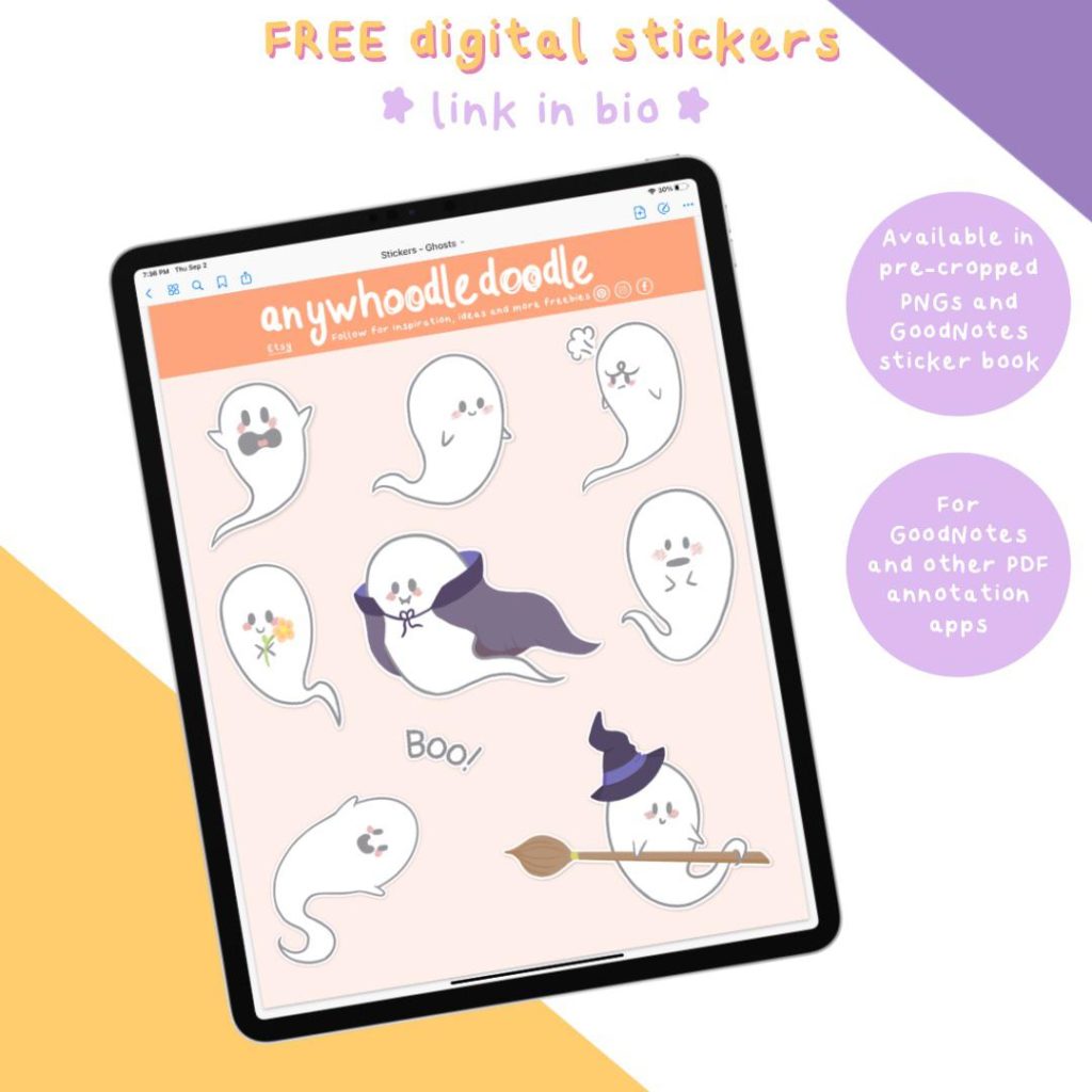 Ghost Cute Stickers for October