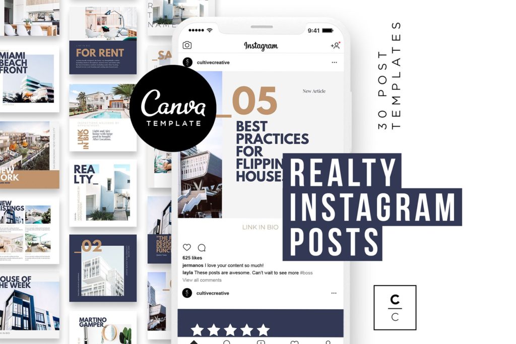 Real Estate Instagram Feed Canva