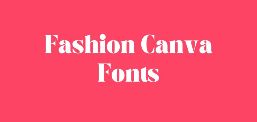 fashion canva fonts
